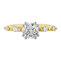 14Kt White Yellow Semi Mount 1/4Ctw For 1Ct Round Center - W6661RN100SM-4YWB
