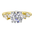 14Kt White Yellow Semi Mount 1/2Ctw For 2Ct Round Center - W6671RN200SM-4YWB