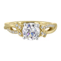 14Kt White Yellow Semi Mount 1/8Ctw For 1Ct Round Center - W6702RN100SM-4YWB
