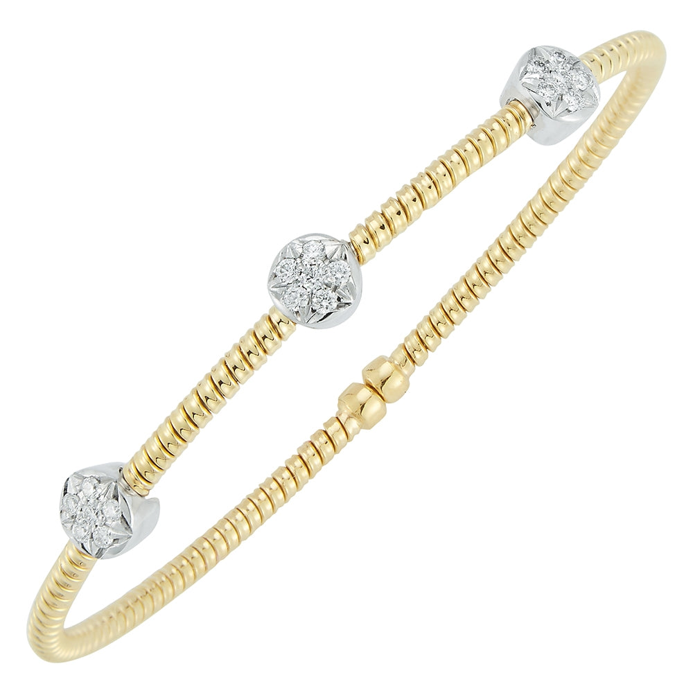 18KY .30CTW 3 STATION DIAMOND BRACELET