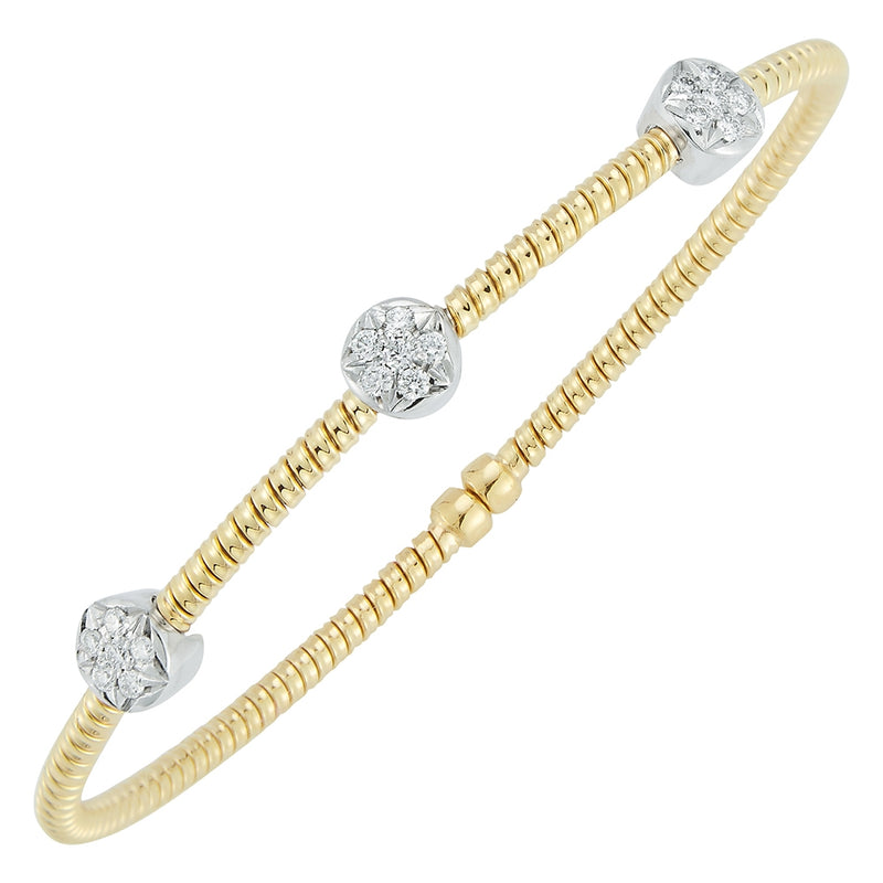 18KY .30CTW 3 STATION DIAMOND BRACELET