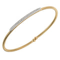Flexible 18K Yellow Gold Diamond Bar Bracelet .25CTW
