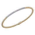 18K Yellow Gold Diamond Bar Beaded Bracelet .30ctw