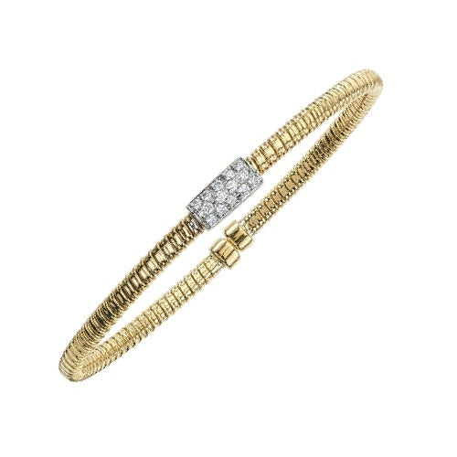 Elegant 18K Yellow Gold Diamond Bangle .18CTW