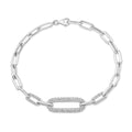 Chic 14KW Paper Clip Diamond Bracelet .60CTW