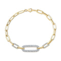 14K Yellow Gold Diamond Paperclip Bracelet .47ctw