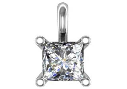 0.46 Carat Princess Cut Diamond Pendant