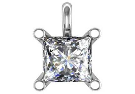 0.54 carat Princess Cut Diamond Pendant