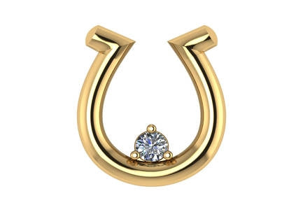 14K Yellow Gold Horseshoe Pendant
