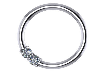 14K White Gold Circle Pendant
