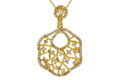 14K Yellow Gold Diamond Openwork Statement Pendant