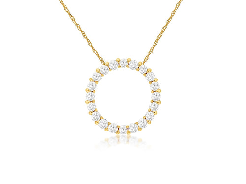 14KY Diamond Circle Pendant