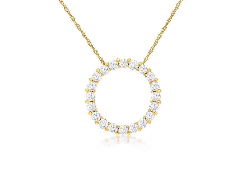 14K Yellow Gold 0.25ct Diamond Circle Pendant