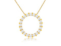 14K Yellow Gold .50 Carat Diamond Circle Pendant