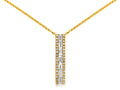 14K Yellow Gold Diamond Bar Drop Necklace 0.44CTW