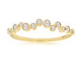 Sparkling 14K Yellow Gold Diamond Bubble Ring