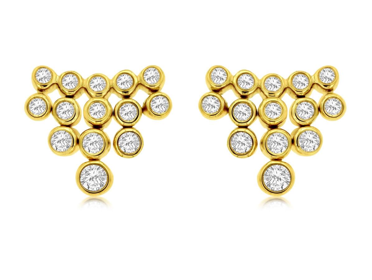 14KY Bezel Set Diamond Earrings