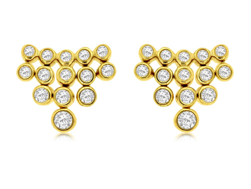 14KY Bezel Set Diamond Earrings