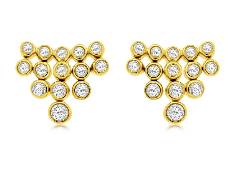 14KY Bezel Set Diamond Earrings