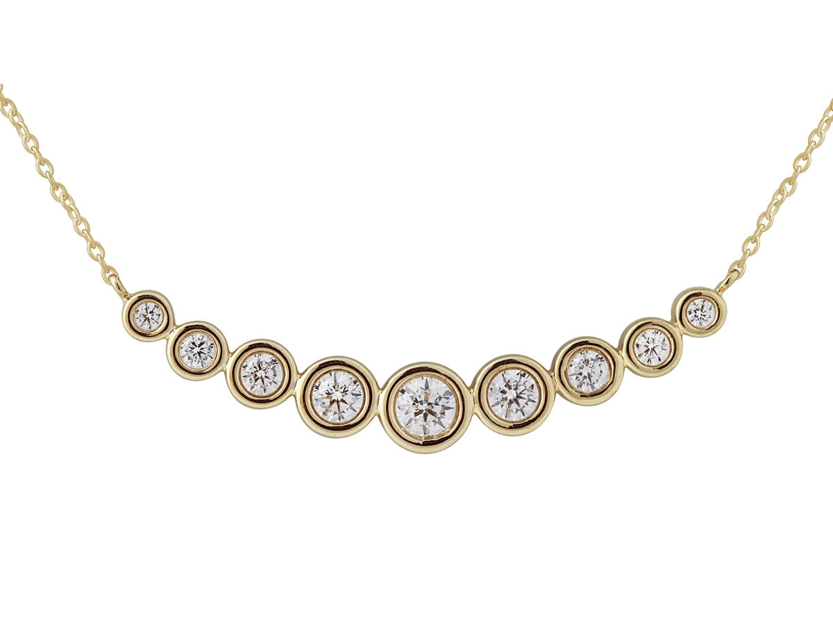 14K Yellow Gold 0.50ct Bezel Curve Diamond Necklace