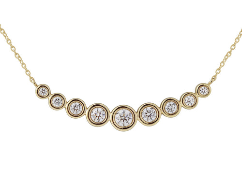 14K Yellow Gold 0.50ct Bezel Curve Diamond Necklace
