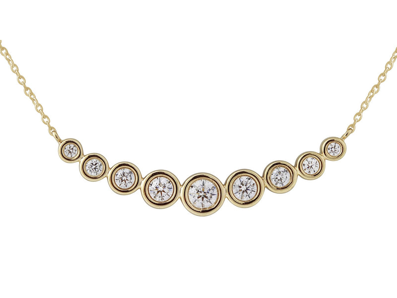 14K Yellow Gold 0.50ct Bezel Curve Diamond Necklace