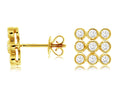 Square Bezel Set Diamond Earrings