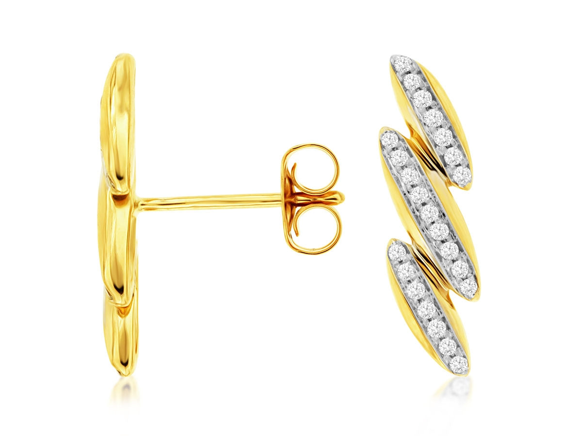 Zig Zag 14KY Diamond Earrings