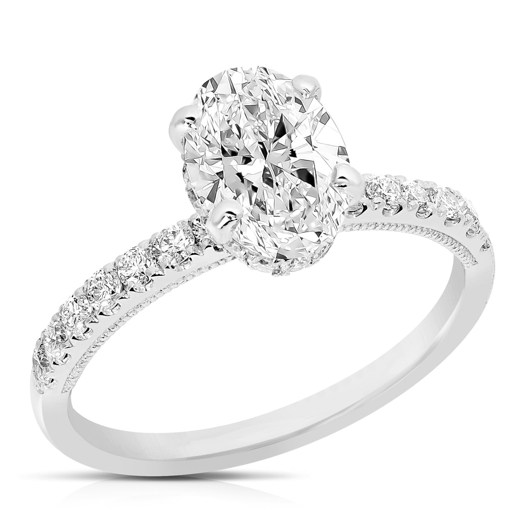 Stunning 2.04ct Oval E VS1 Lab Diamond 2.46 CTW Ring
