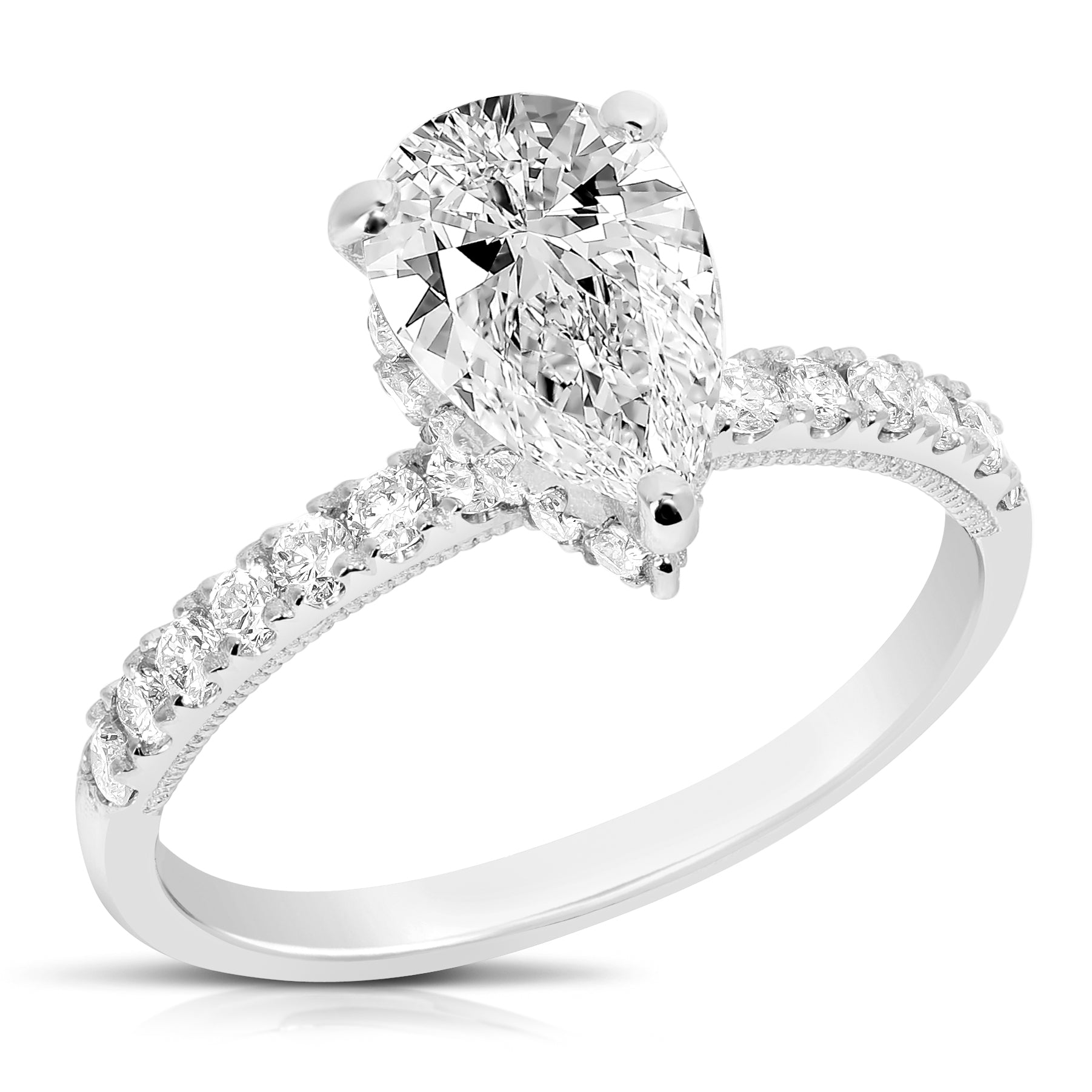 1.93 ctw Pear Lab Grown Diamond Engagement Ring