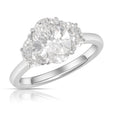 3.07ctw Lab Grown Oval 3-Stone Diamond 14KW Ring