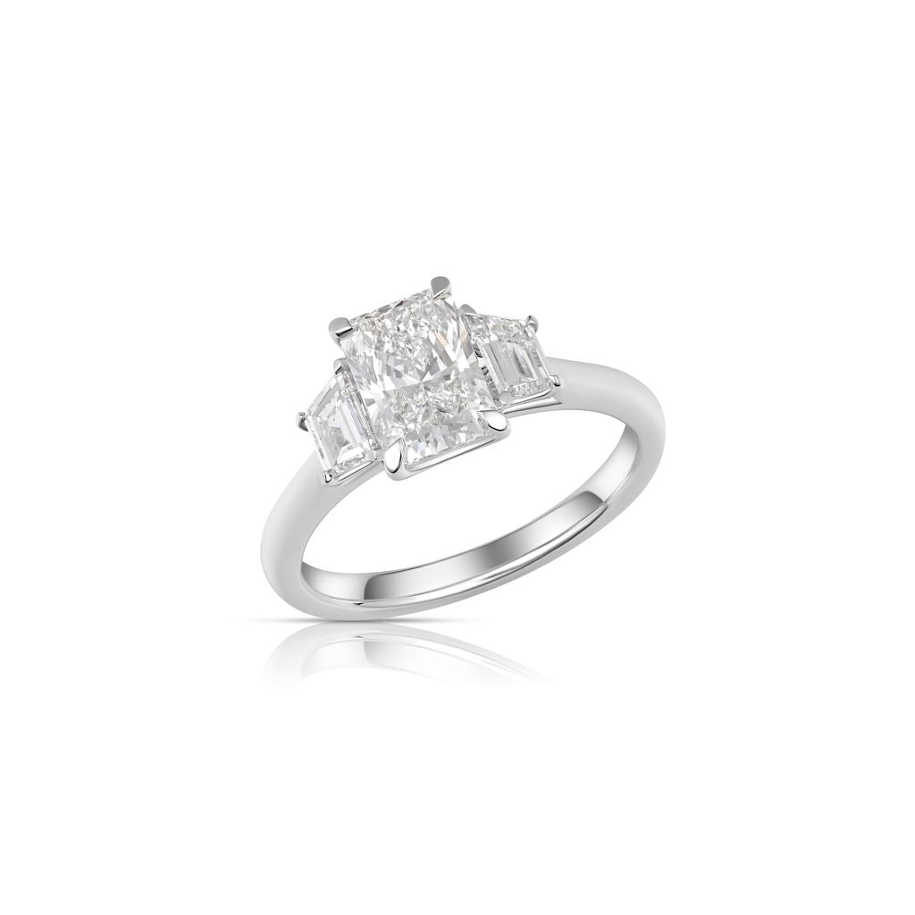 3.05 CTW Radiant 3-Stone Lab Grown Diamond Ring