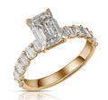3.19 CTW Emerald E VS1 Lab Diamond Gold Ring