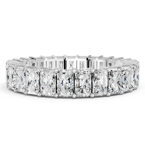 2.90 ctw Lab Grown Radiant Eternity Band 14K White Gold