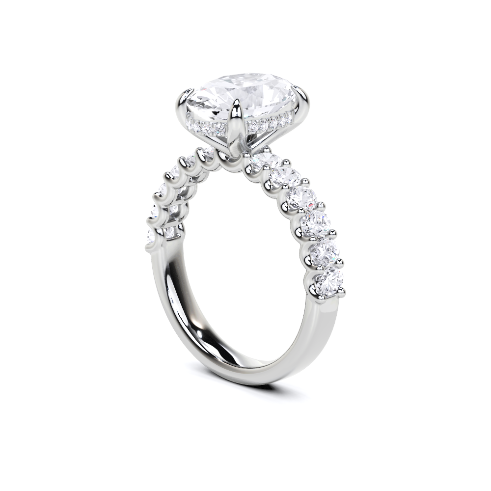 3.30ctw Oval Lab Grown Diamond Halo Ring