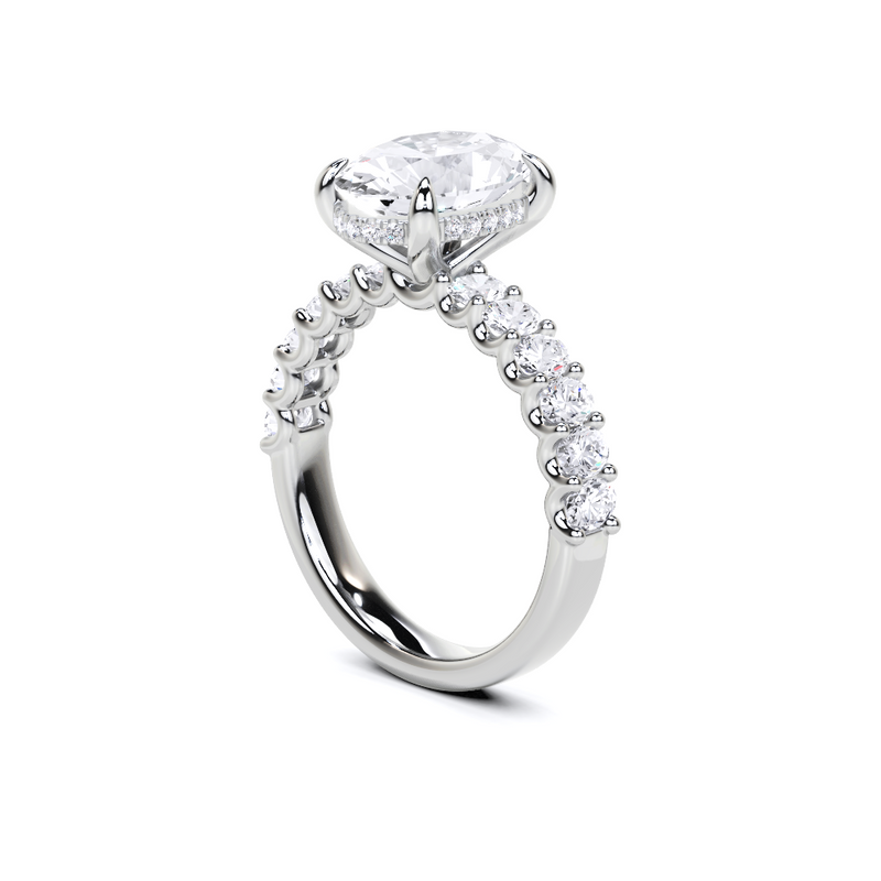 3.30ctw Oval Lab Grown Diamond Halo Ring