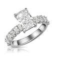 2.00ct Radiant Lab Grown Diamond 3.39ctw 14KW Ring