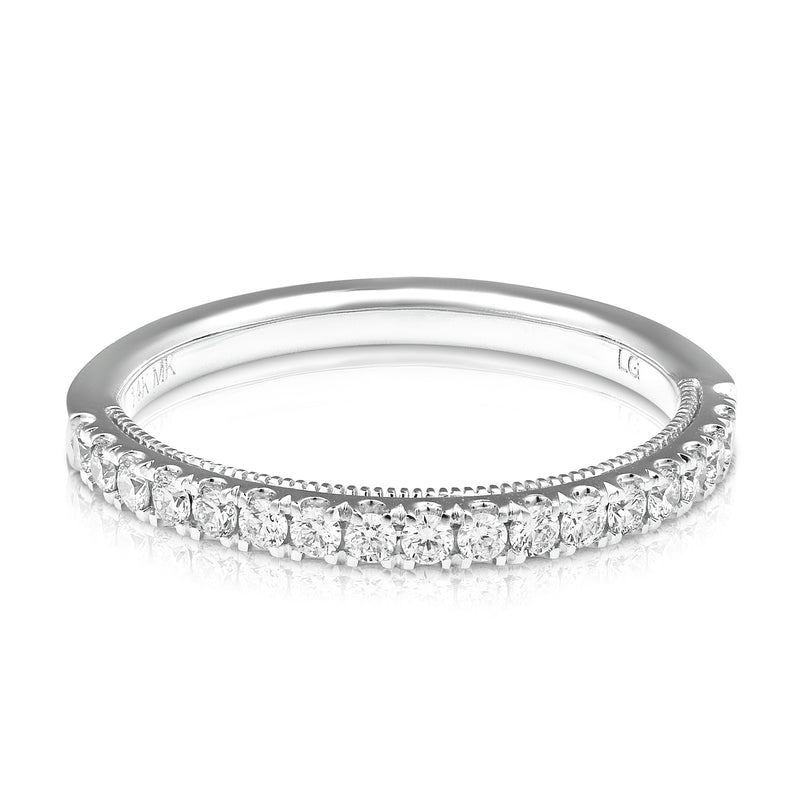 14K White Gold Lab Diamond Milgrain Band .34ctw