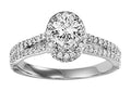 1.25 CTW Oval Halo Diamond Engagement Ring