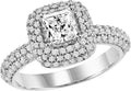 14K White Gold Double Halo Engagement Setting
