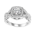 Halo Diamond Engagement 5/8 CTW Setting with Braided Band