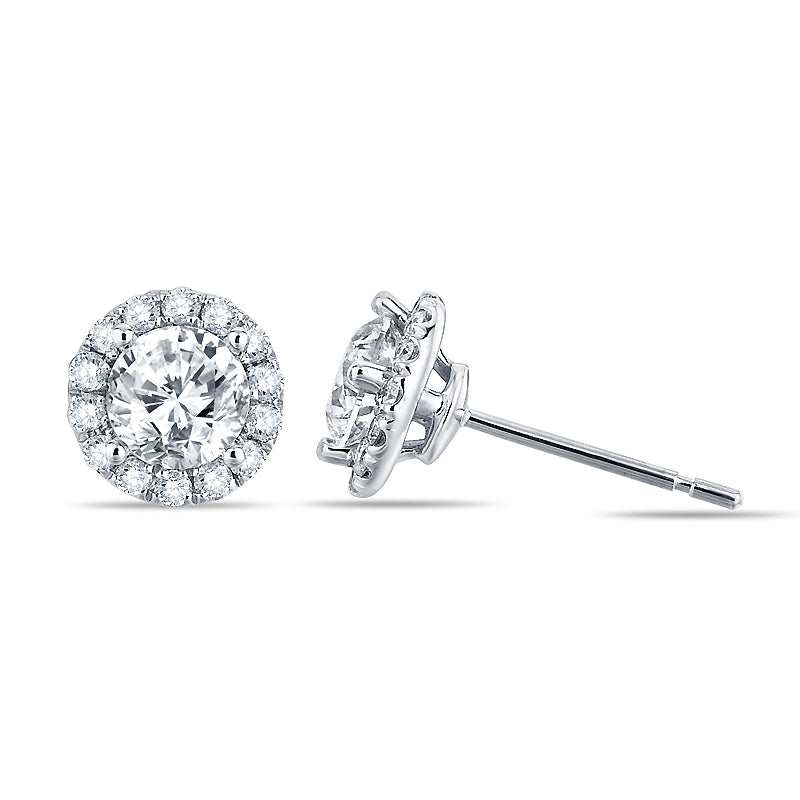 1/2 Carat Diamond Halo Earrings