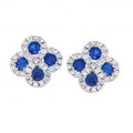 Sapphire & Diamond Swirl Earrings