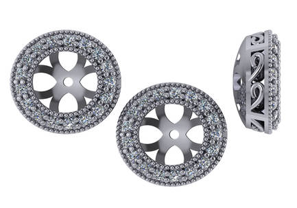 1/4 CTW Antique Beaded Earring Jackets