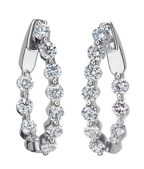 18KW  Diamond Hoop Earrings