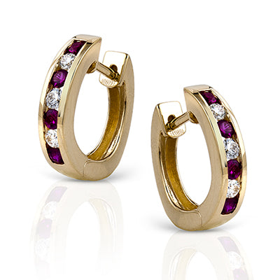 Simon G Channel Set Ruby & DIamond Loops