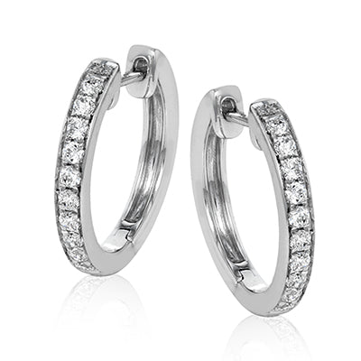 Simon G 18KW 1/3 ctw Diamond Hoops