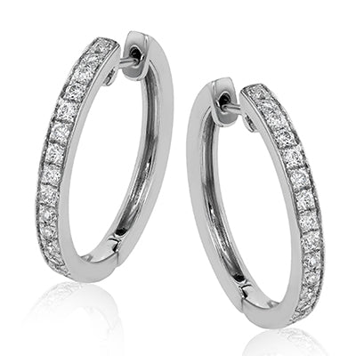 Simon G ER353 Diamond Loop Earrings