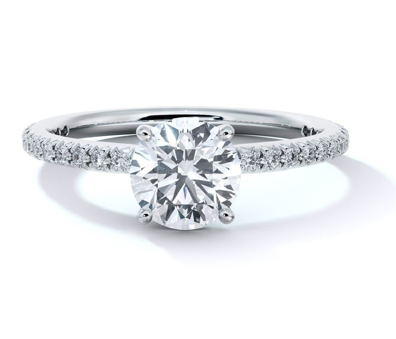 4-Prong Thin French Pave Set Embrace Engagement Ring