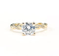 Half Pave Diamond Twisted Shank Engagement Ring